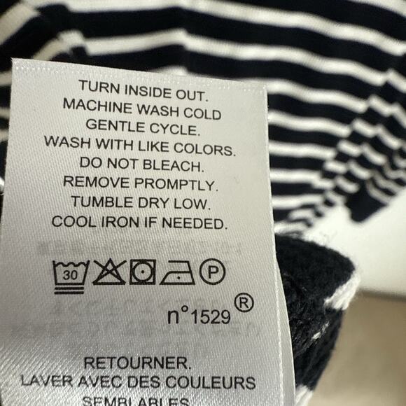 Lauren Ralph Lauren Striped Lace-Up Waffle-Knit Top Leather Drawcord Size XXL - Picture 12 of 12